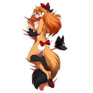 Orange Fox Fantasy Sticker, Playful Anime Animal Decal for Laptop, Water Bottle, Phone Case, Journal, Car Window Gift