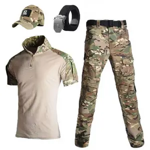 4-in-1 Tactical Camo Uniform Set | Breathable Stretch Fabric with Knee Pad Pockets & Adjustable Cuffs | All-Season Gear for Outdoor Hunting, Training,  Hiking duty gear  tactical accessories tactical stuff for men  guard
