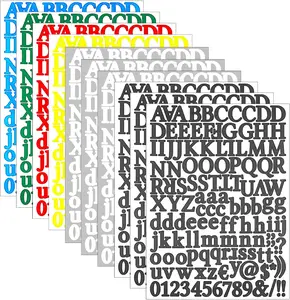 1320 count Letter Stickers, 10 Sheets Colorful Alphabet Stickers Number Letter Stickers, Self Adhesive Vinyl Letter Stickers for Arts Cards Gifts Box Signs DIY Crafts (1 InchClassic 6 Colors)