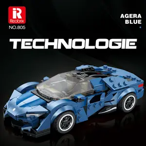 Reobrix Technologie  - Supercar Building Block Set Classic Collectible Model Car 301 Pieces Miniature Sports Car Toy Kit for Boys Aged 8-14 Realistic Interior Details