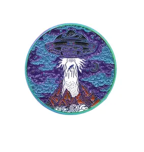Alien / UFO abduction enamel pin lapel pins by real sic