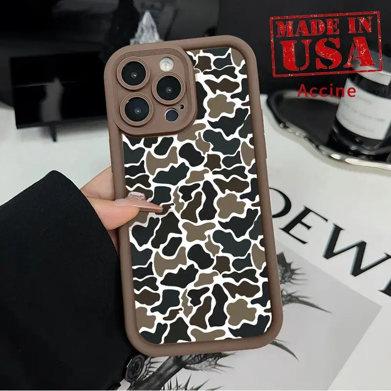 Protective Camouflage Forest Blend Pattern Soft TPU Silicone Rugged Shockproof Smartphone Case - Durable Phone Accessory with Camera Protection for iPhone 11/12/13/14/15/16/17 Pro, ProMax, Plus, Air for Boys