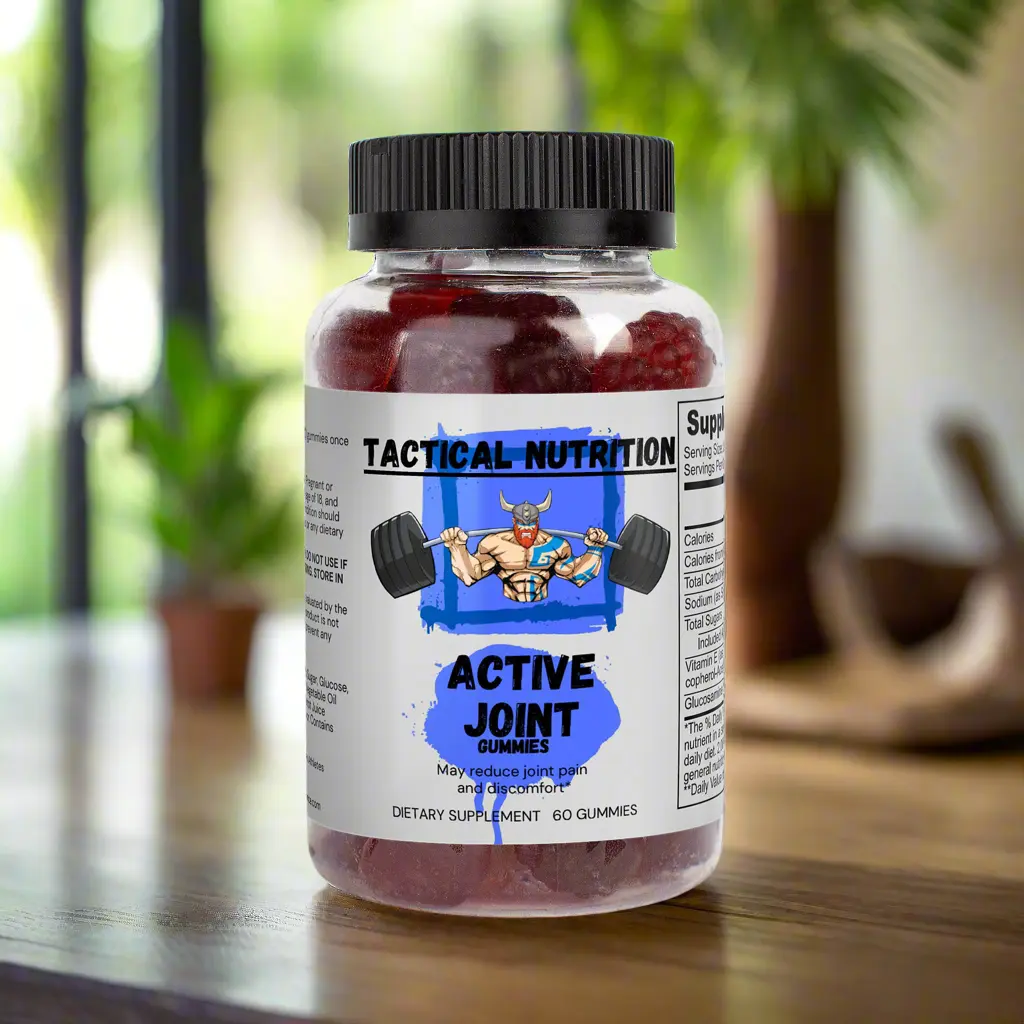 Tactical Nutrition Active Joint Chews Glucosamine Raspberry Gummies for Adults - Vegetarian-Friendly, Supports Joint Health & Comfort, 60 Gummies