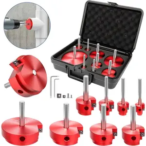 9 Pcs PVC Pipe Reamer Kit, PVC Fitting Saver, Reamer Fit into Standard 1/2" Drills Contains 1/2 inch, 3/4 inch, 1 inch, 1-1/4inch,1-1/2inch, 2inch, 2 1/2 2inch, 3inch, 4inch for SCH40, ABS