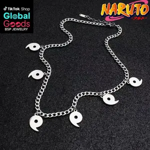 Naruto Magatama Necklace, Japanese Amulet Pendant, Anime Cosplay Jewelry, Ninja Clan Symbol Necklace for Men Women, Otaku Gift for Fans & CollectorsGift