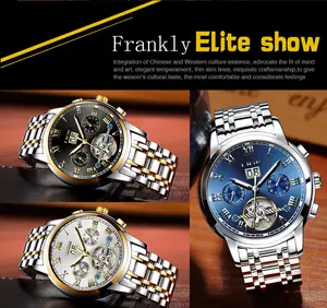 LIGE Men's Business Mechanical Watch with Calendar, Multi-Dial, 30m Water-Resistant, Luminous for Night Use, Dustproof.