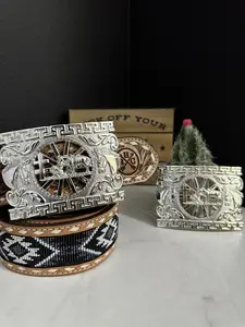 Dylan Praying Cowboy Belt Buckle - Unique Silver Buckle with Decorative Elements