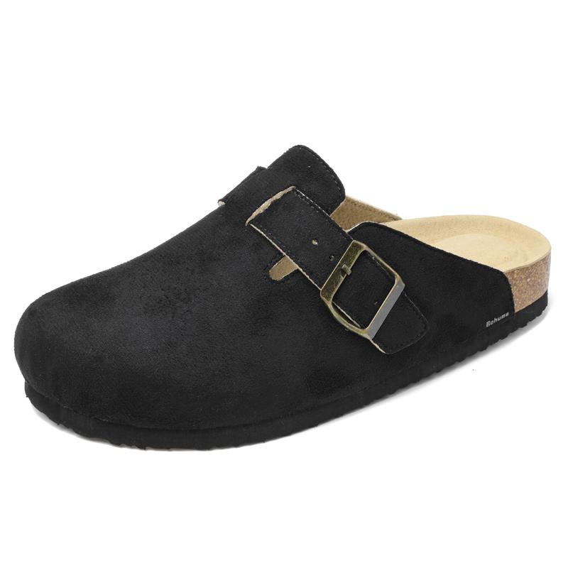 Womens Mens Clogs Cork Footbed Suede Slippers Potato Shoes with Adjustable Buckle for All Seasons