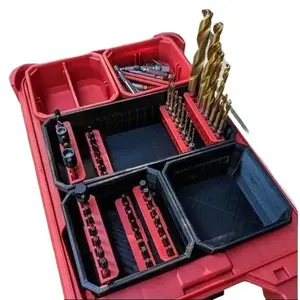 Slim Packout Bins for Milwaukee Bit Holders - 4x4 & 4x8 Sizes - Durable PETG Material - Lifetime Guarantee - Made in USA