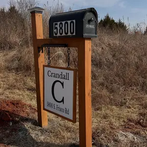 Custom Wood Address Sign with LED Light – Personalized Outdoor House Number Sign