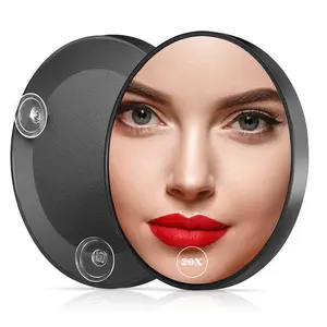 2pcs  4.5-inch Portable Makeup Magnifying Mirror 4.5-inch 10X/20X/30X Multiple Magnification for Daily Skin Care Blackheads Acne & Hair Management