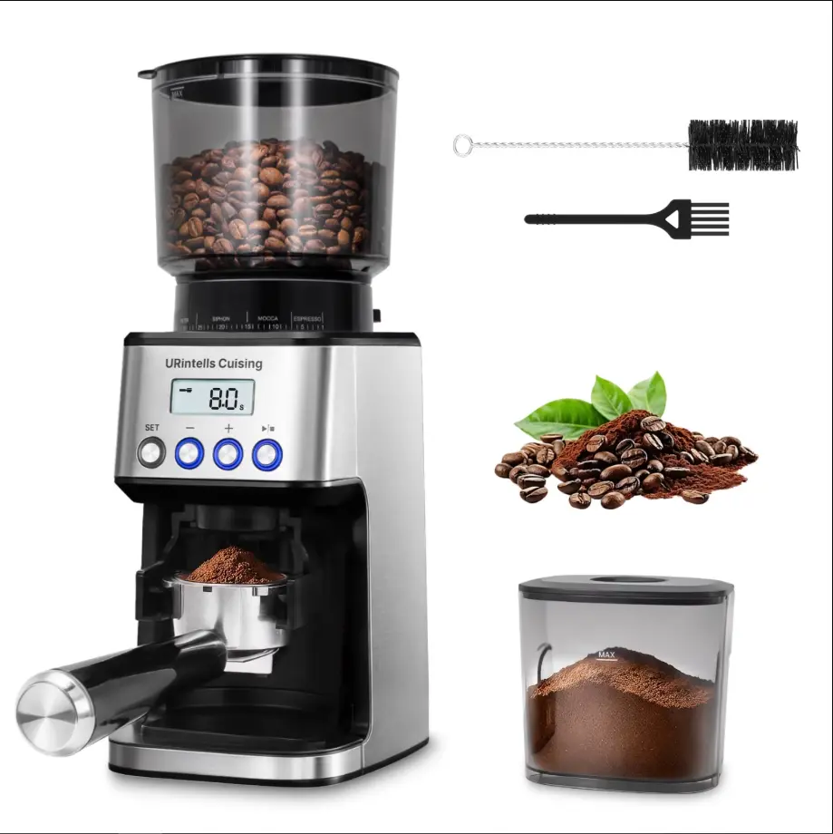 URintells Cuising Electric Conical Burr Coffee Grinder,51 Grind Settings,12.3 oz Bean Hopper,1-12 Cup,for Espresso/Drip/Pour over/French Press
