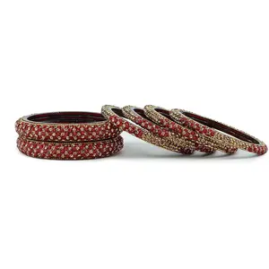 Aabhaya Arts Indian Glass Bangles Set For Women  and  Girls, Indian Jewelry (pack Of 6 Bangles)