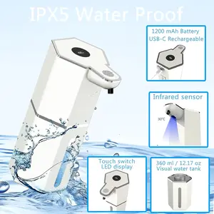 Contactless foaming automatic liquid soap dispenser, 12 oz (approx. 355 ml), USB rechargeable, waterproof household essential for kitchen and bathroom; retro mechanical needle tool, multifunctional stainless steel grinder. Father’s Day Gift