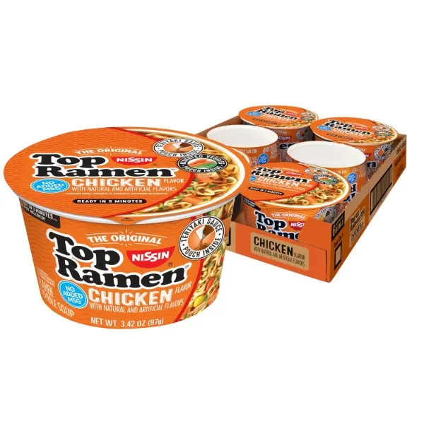 Top Ramen Bowl Ramen Noodle Soup, Chicken, 3.42 Ounce (Pack of 6) | Quick, convenient meal ready in minutes with just hot water.