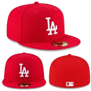 NEW ERA MLB 59FIFTY LA Snapback Baseball Cap Collection, NY LA White Sox Pirates Style Flat Brim Adjustable Hat for Men Women Streetwear Hip Hop Sports Cap