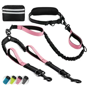 Adjustable Waist Bag Pet Leash, Retractable One-Two Dog Harness, Outdoor Sports Pet Tie Rope, Comfortable Back Support, Hands Free Leash, Walking Harness