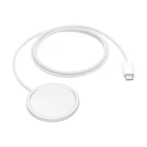 Wireless Charger Magnetic Fast Charger for iPhone 12-17 White with Charging Cable and Magnet Mount for Easy Placement