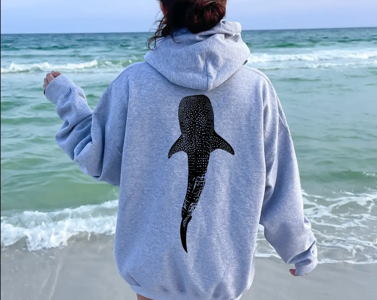 Whale Shark Sweatshirt and Hoodie Beachy Hoodie Shark Hoodie Coconut Girl #Jesus Hoodie Christian Crewneck Faith Over Fear Surf Hoodie Beach