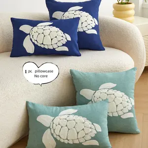 Turtle Pattern Cushion Cover, 1 Set Waterproof Throw Pillow Cover, Household Decoration Supplies for Home Living Room Bedroom