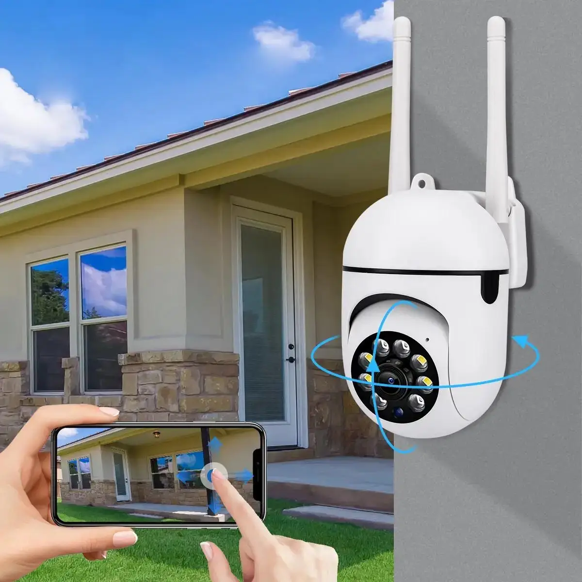 Wireless Light Bulb Camera Security for Summer, HD 3MP Motion Sensor Home Security Camera, 2-way…