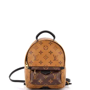 Pre-owned Louis Vuitton Canvas Coated Backpacks Palm Springs Backpack Reverse Monogram Canvas Mini by Rebag