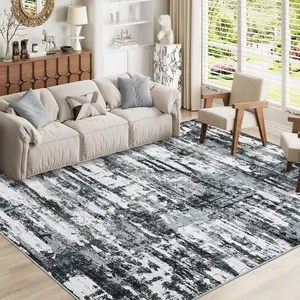 Modern Abstract Printed Rug Machine Washable Rug Soft Foldable Carpet With Non-slip Backing For Bedroom Hallway Dining Room