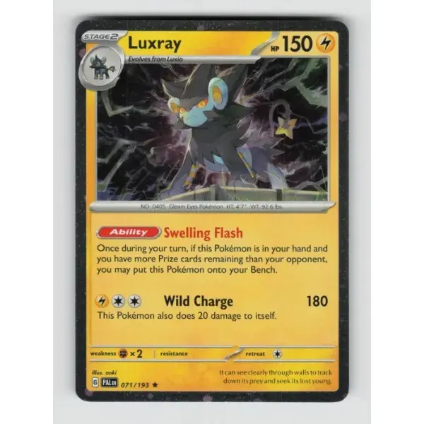 Authentic Pokémon TCG Raw Single - Luxray (Cosmos Holographic), Rare 071/193, Near Mint, English Non-Sports Trading Card