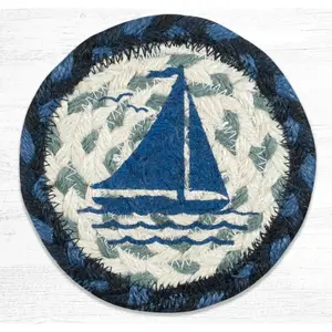 Capitol  5 x 5 in. Sailboat Printed Round Coaster