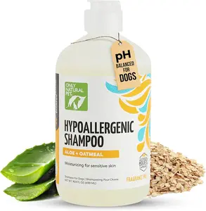 Only Natural Pet Hypoallergenic Shampoo Aloe + Oatmeal for Dogs - Moisturizing Dog Shampoo for Dry Itchy Skin, Dog Oatmeal Shampoo for Allergies and Itching, Dog Shampoo for Sensitive Skin - 16.9 oz
