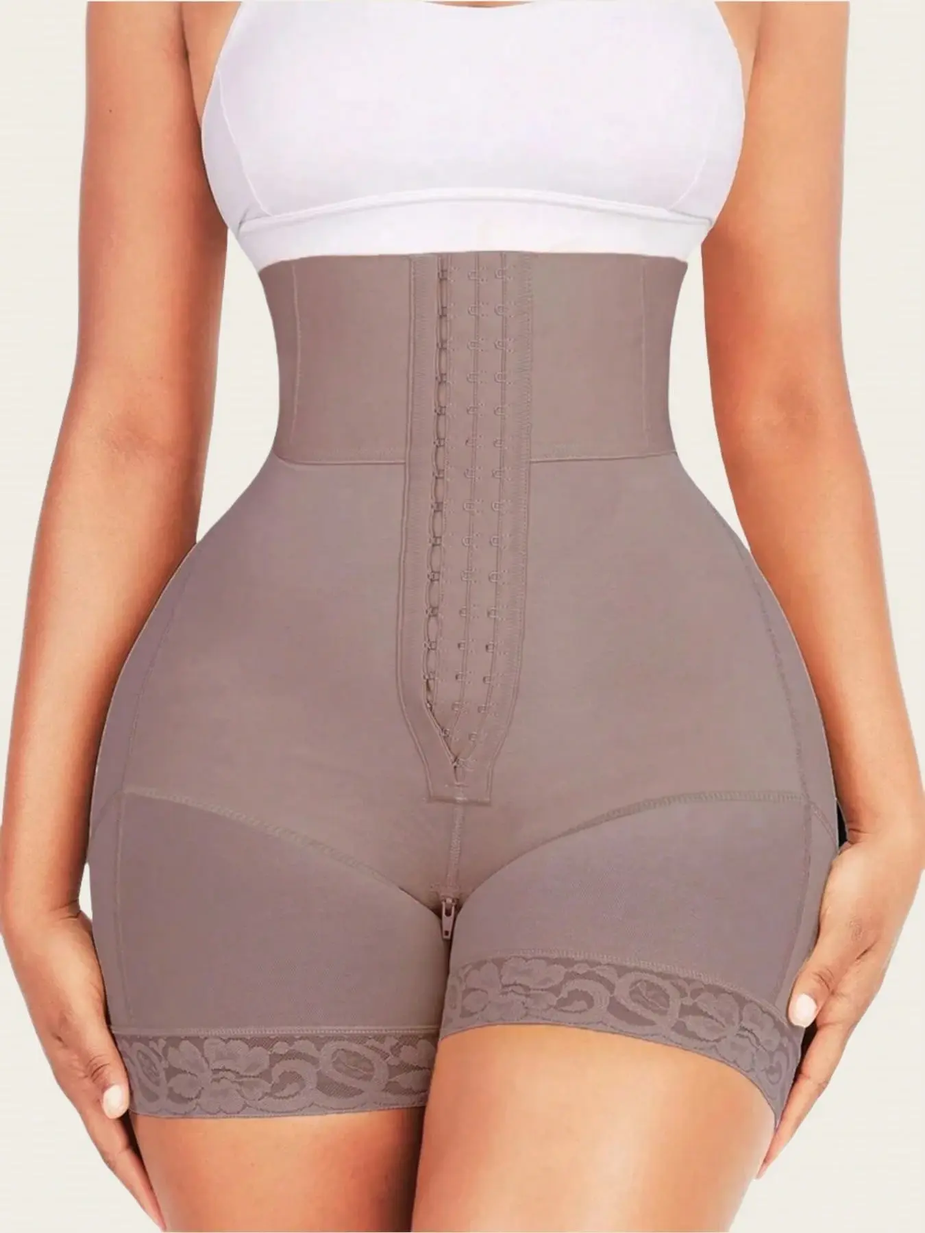 SHAPEGUY Shapewear Butt Lifting Shaping Bodysuit Women Tummy Control Panty With Hook Zipper Body Shaper Seamless