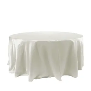 Satin 120" Round Tablecloth Ivory - Stylish Seamless Table Cover