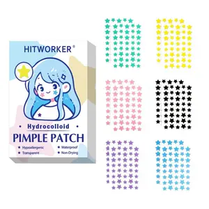 Cute Colorful Star Hydrocolloid Pimple Patches, Hypoallergenic Transparent Acne Spot Covers, Waterproof & Non-Drying Blemish Stickers