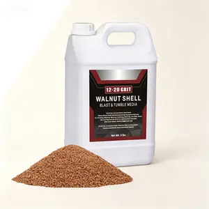 Fine Grit Ground Walnut Shells for Tumbling and Polishing, 12/20 Grit Blasting Media, Vibratory Deburring, Anti-Skid Additive, 5 lbs Natural Fillers, Reusable Abrasive Material