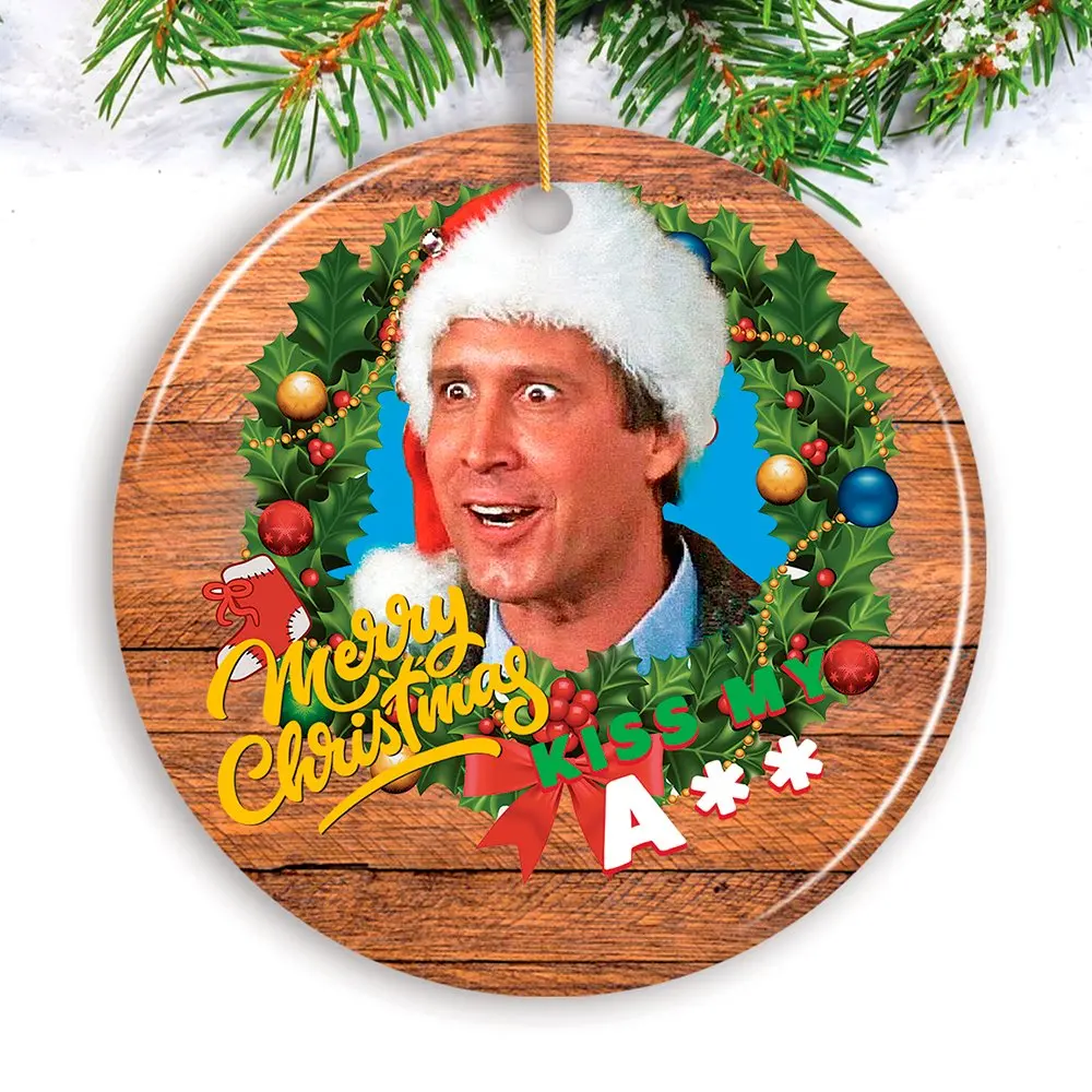 Merry Christmas Kiss My Ass Funny Clark Griswold Christmas Ornament