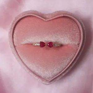 Adjustable Dark Pink Bow Ring
