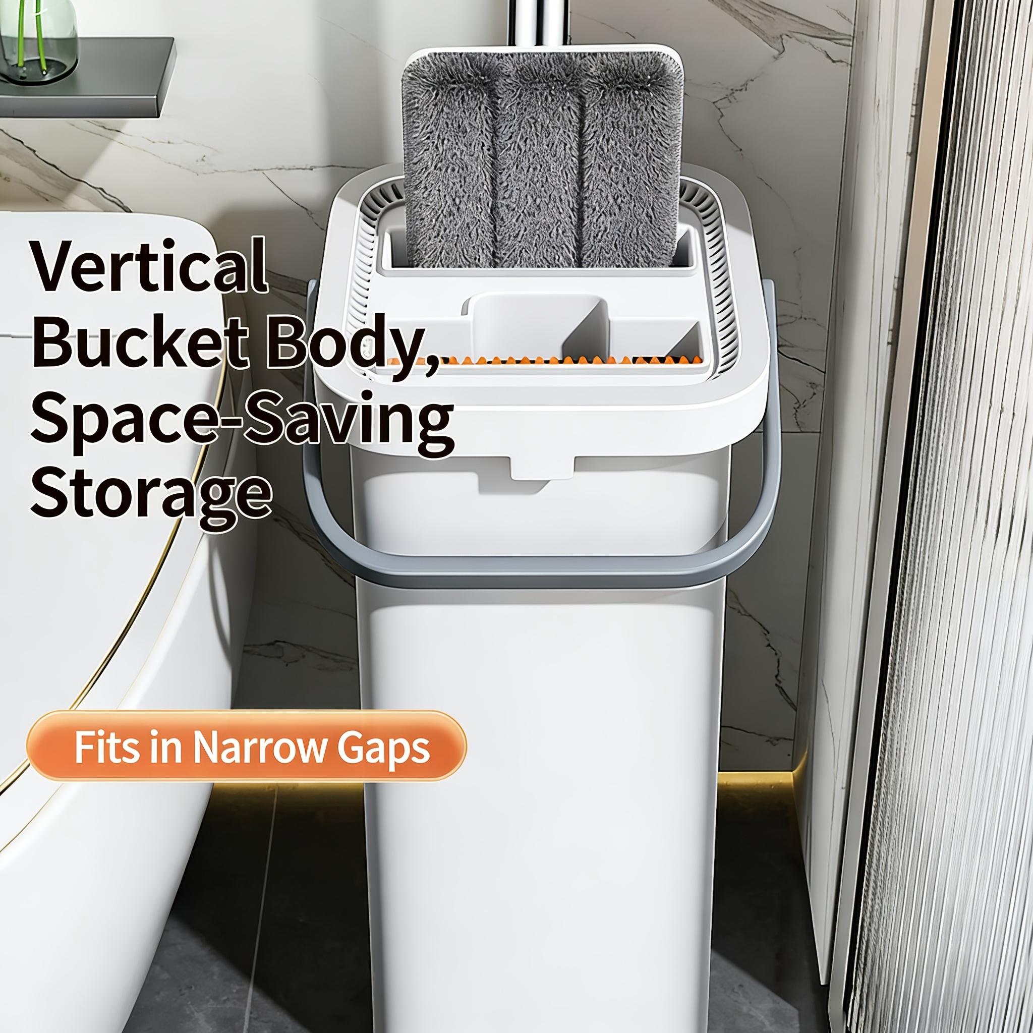 Hand Wash Free Flat Mop with Bucket And 6pcs Of Cloth for Both Dry And Wet Household Use, One Mop for Cleaning Bedrooms, Kitchens, Bathrooms, Dust Removal, And Floor Mopping