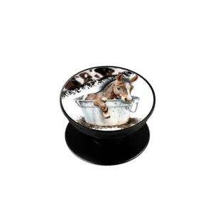 Western Horse in Bucket Phone Grip Accessories Foldable Stand Folding Gift
