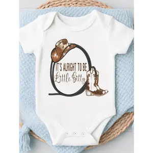 It'S Alright To Be Little Bitty Bodysuit Cowboy Baby Bodysuit | Cute Cartoon Pattern, Skinny Fit, All-season, Perfect for Baby Boy, for Outdoor