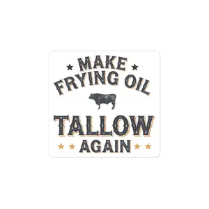 Make Frying Oil Tallow Again - MAHA Bubble-Free Vinyl Laptop Stickers to Support RFK Jr + Joel Salatin of Polyface Farm
