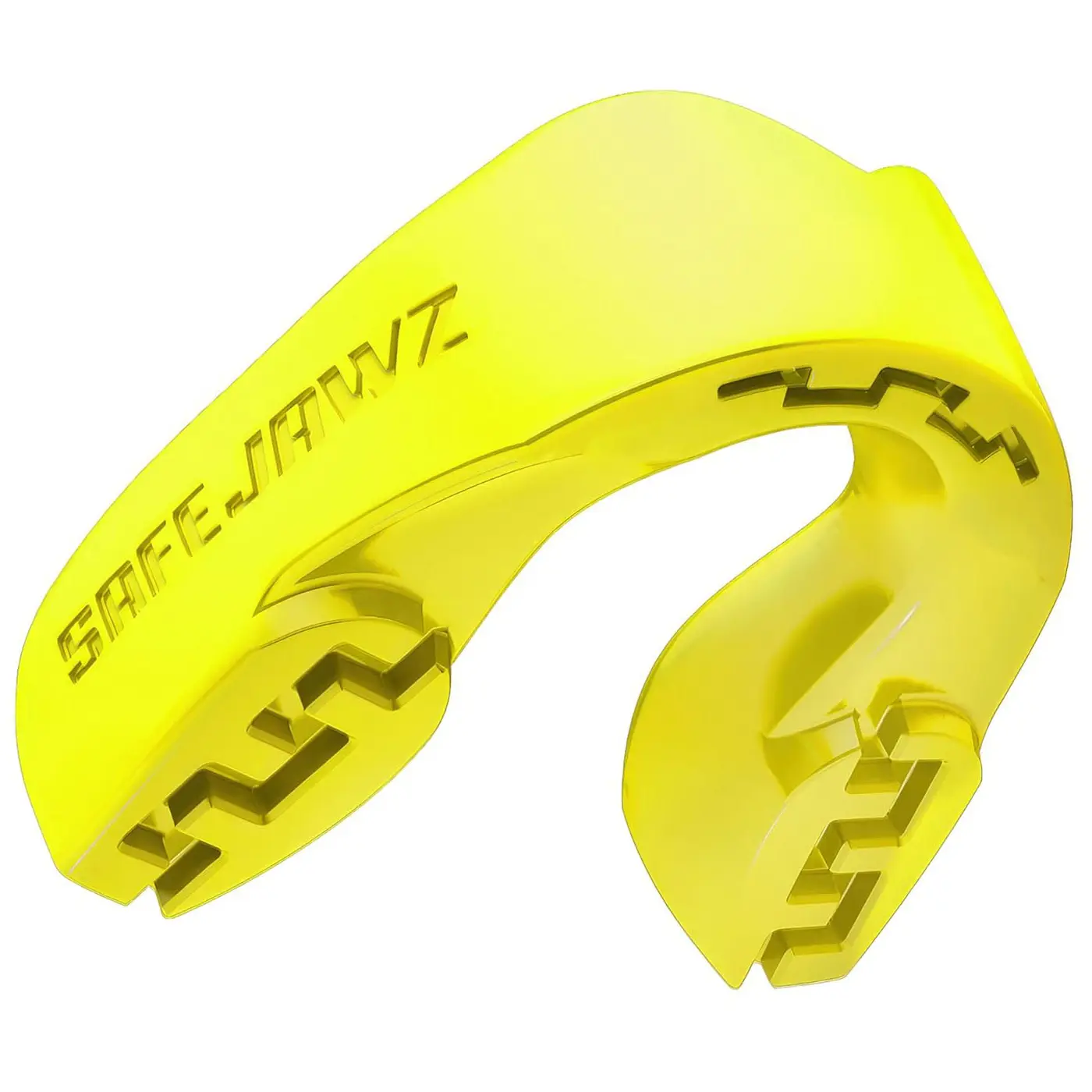SafeJawz INTRO Slim Fit Sports Mouth Guard with Case for Football, Basketball, MMA, Hockey, Lacrosse, Wrestling - Adult 12+ Years - YELLOW