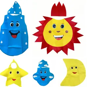 Kids Adult Sun Moon Star Waterdrop Cloud Weather Cosplay Costume Party Performance Costumes Dress Cute Halloween Role Play