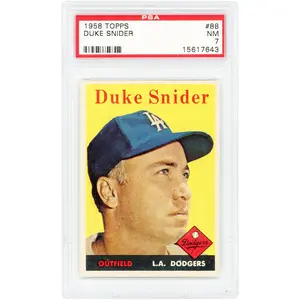 Duke Snider Los Angeles Dodgers 1958 Topps #88 PSA Authenticated 7 Card