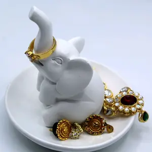 Dalax-Elephant Ring Holder Tray Decorative Jewelry Wedding Ring  Holder, Trinket Tray/Dish, Earrings Necklace Organizer Gifts for Women