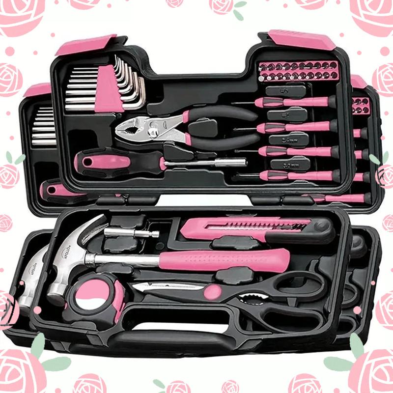 39 Piece General Household Tool Set in Toolbox Storage Case with Essential Hand Tools for Everyday Home Repairs, DIY and Crafts