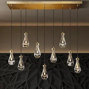 9 Light Raindrop Shape Chandelier Adjustable Rope Chandelier
