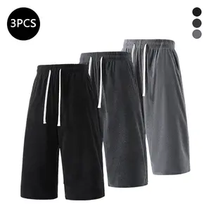 Men’s 3-Pack Summer Corduroy Straight-Leg Bermuda Casual Shorts — Trendy High-Street Style, Versatile for Sports/Fitness/Running/Walking