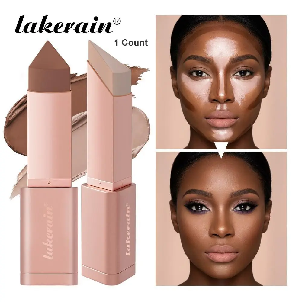 Long-Lasting Cosmetic Contour Stick, Facial Makeup Product, Smooth Highly Pigmented, 2-in-1 Bronzing & Contouring, Triangular Tip for Sculpting, Long-Wearing Blendable, Face Makeup for All Skin Tones, Everyday Use Cosmetic, Bronzer, Contouring Sticks
