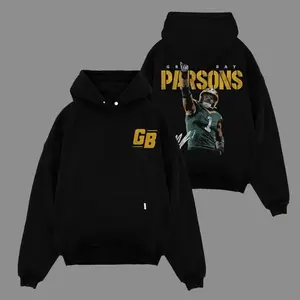 Retro Micah Parsons 1 Packers Nation Game Day Outfit Cotton Hoodie T-Shirt (Made In US), Packers Football Fans Shirt, Game Day Outfits, Gift For Football Fans, Football Graphic Tee