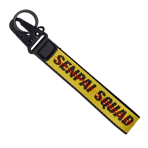 Yellow Fabric Strap Keychain